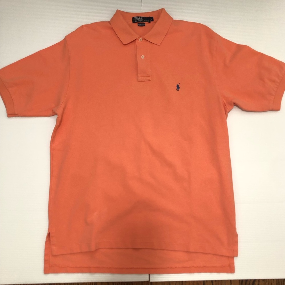 Polo By Ralph Lauren Mens Orange Polo Shirt - Size Large